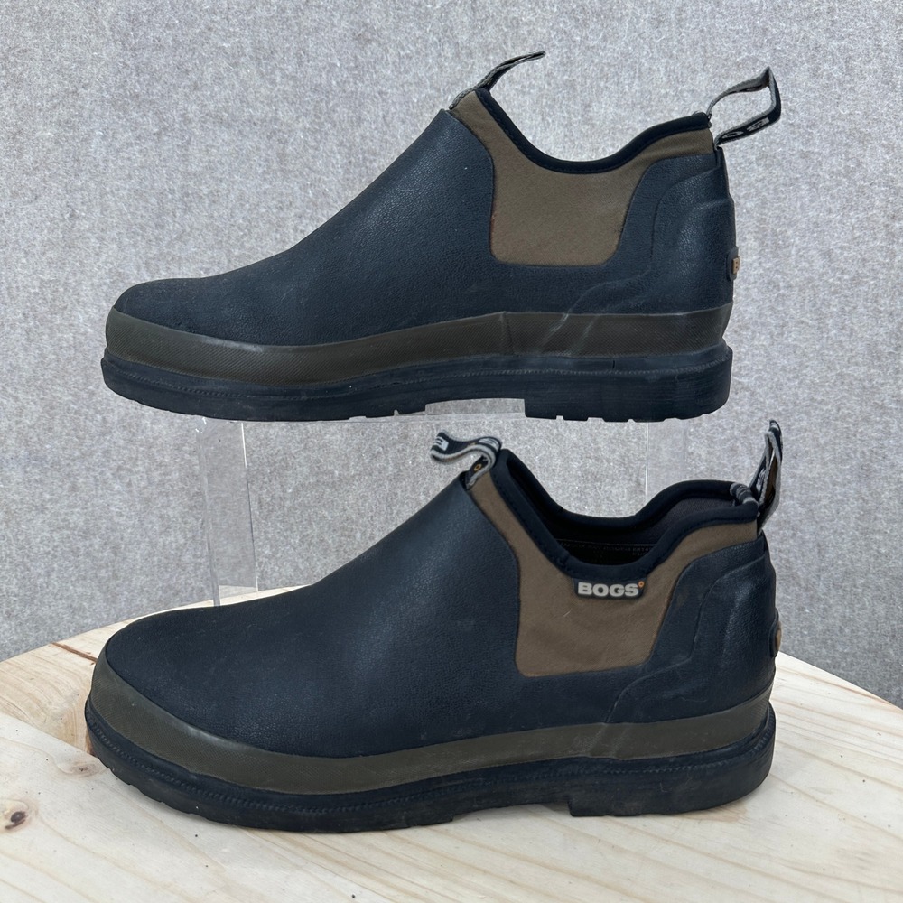 Bogs Tillamook Bay Romeo Boots Mens 11 Black Brown Waterproof Slip On
